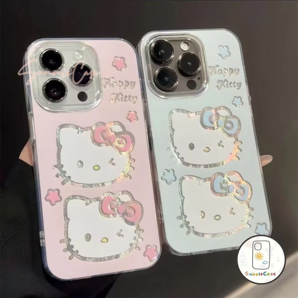 Hello Kitty การ์ตูนดูเดิลน่ารัก เคสไอโฟน IPhone 11 12 15 13 14 Pro Max 7Plus 7 15 14 8 Plus X XS XR MAX SE 2020 เคส