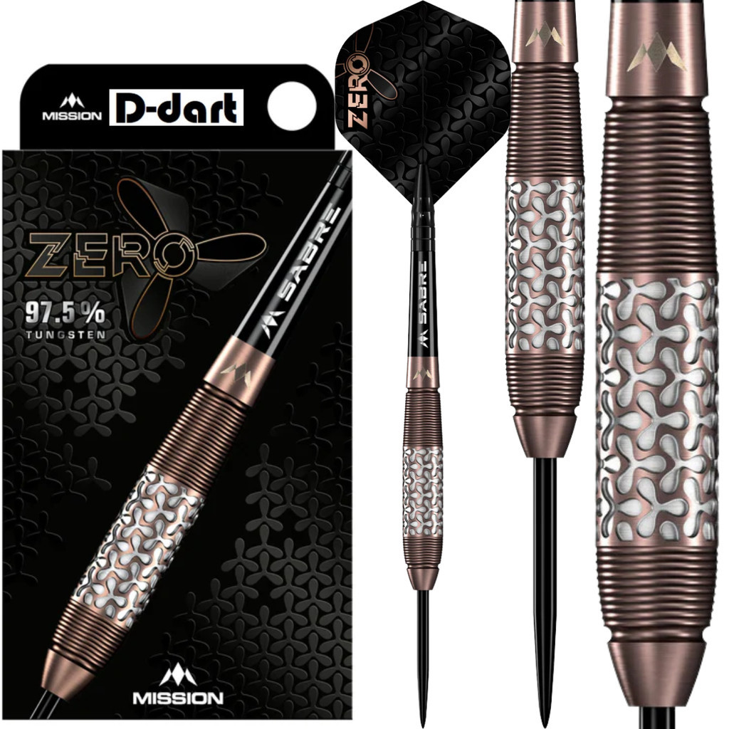 MISSION STEEL TIP DARTS - 24G/26G Zero 97.5% ชุดปาเป้าเหล็กทังสเตน PVD สีบรอนซ์