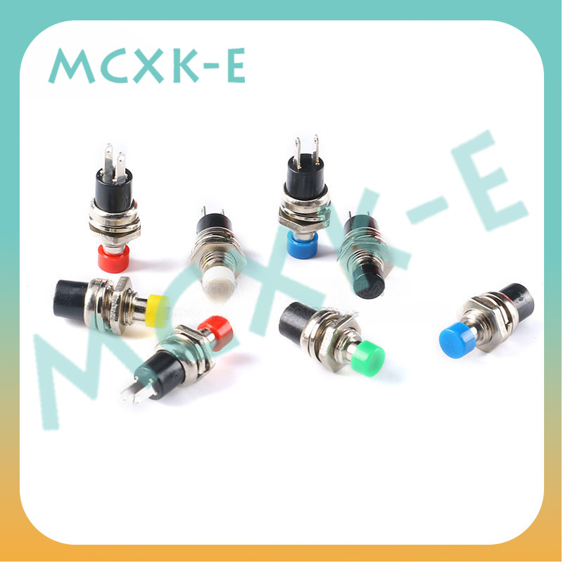 Mcxk-e PBS-110 สวิตช์ปุ่มกด 2 Pins ไม่มีล็อค Self-Reset 7 มม. รอบสวิตช์ปุ่มสตาร์ทไฟ