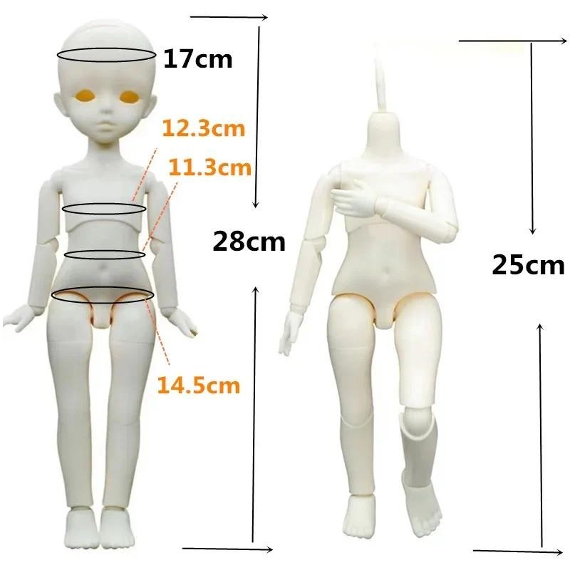 1/6 Bjd Body Part สีขาว/สีชมพู/Tan Skin ตุ๊กตาอุปกรณ์เสริมหลายข้อต่อเคลื่อนย้ายได้ 25 ซม.ความสูงสาวแต่งตัวของเล่น - รูปที่ 2