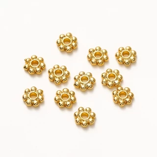 St.kunkka 6 * 6 มม. 50-100 ชิ้นรูปเกล็ดหิมะโลหะผสมลูกปัดปะเก็นลูกปัดแยกสําหรับ DIY สร้อยข้อมือลูกปัดสร้อยคอ
