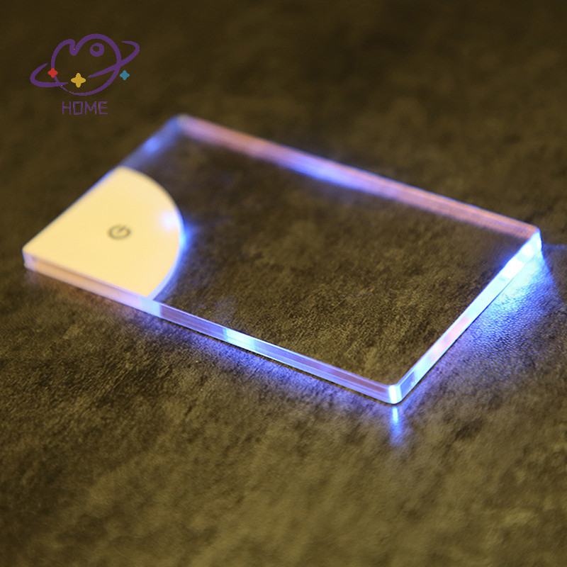 [mayhome] 1pc DIY ของขวัญสําหรับแฟนพ่อของขวัญ Led เปล่าอะคริลิคเรืองแสงนามบัตรแสงโปร่งใสชื่อแท็กบอร์ด Power {TH}
