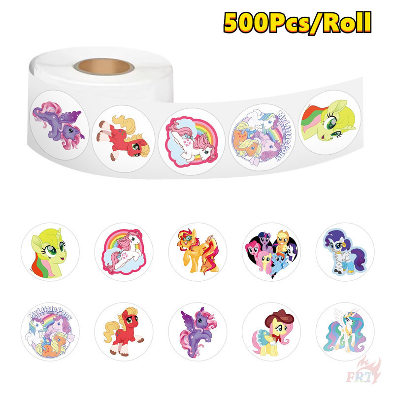 My Little Pony: Friendship Is Magic Series 01. สติ๊กเกอร์รางวัลเด็ก 500 ชิ้น/ม้วน DIY ไดอารี่ Scrapbooking ป้ายซีล Decals