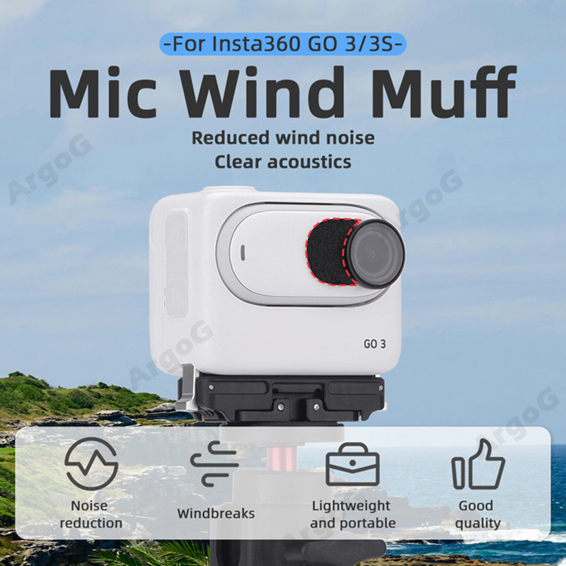 Argog 6 ชิ้น Mic Wind Muff สําหรับ Insta360 GO 3S/GO 3 ลมลดเสียงรบกวนฝาครอบฟองน้ํา Insta360 GO3S อุปกรณ์เสริม