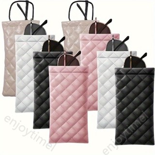 พรีเมี่ยม Y2K สดแว่นตากระเป๋าหนัง PU นุ่มแบบพกพาแว่นกันแดดถุ…