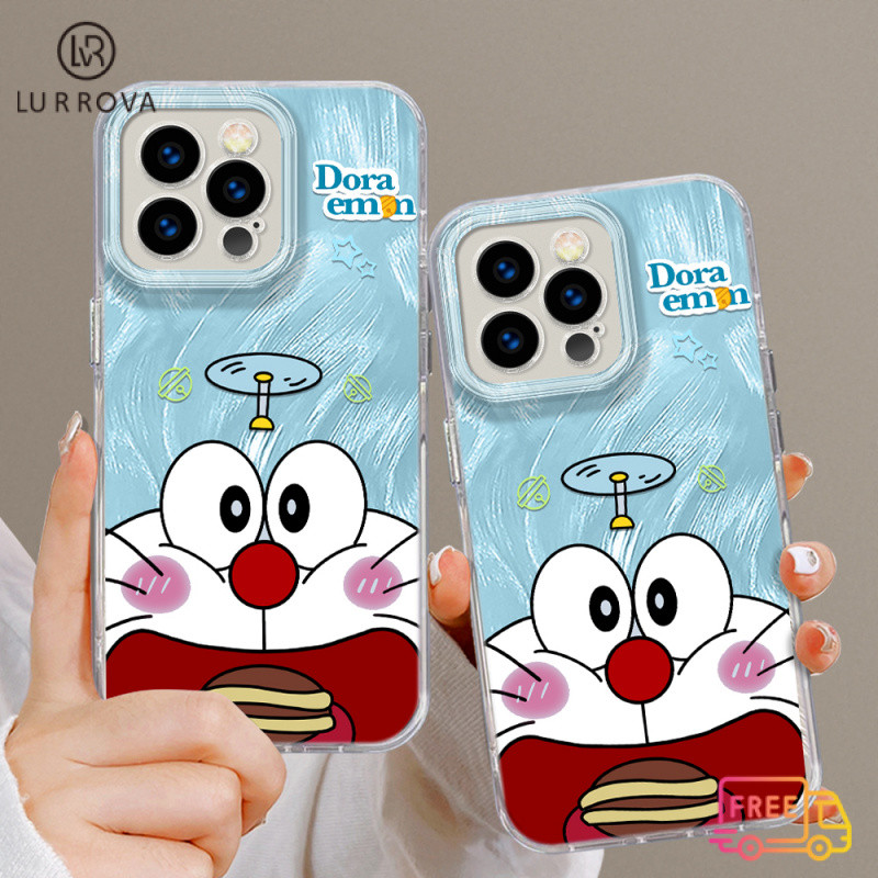 สำหรับ OPPO OPPO Reno12 F 5G Reno 12 5G Reno 12 Pro 5G Reno 11F 5G Reno 11 5G Reno 10 5G Reno 8T 5G Reno 8T 4G Reno 8Z 5G Reno 7Z 5G Reno5 Reno4 realme C67 C65 C63 C61 C53 C55 C51 C35 C21Y c15 ขนาดใหญ่เสื้อยืดปากแมวสีฟ้ากันกระแทก