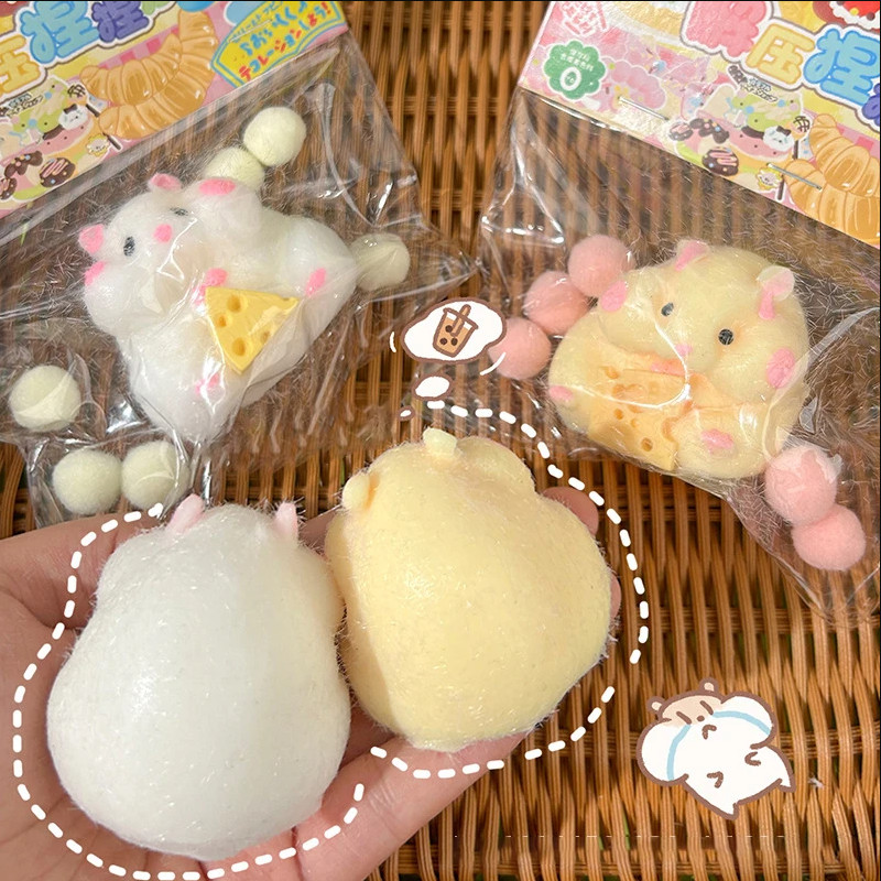 น่ารักหนูแฮมสเตอร์ Fidget ของเล่น TPR นุ่ม Mochi Squishies Anti-Stress ของเล่น Party Favors ความเครียดบรรเทาของเล่นเด็กผู้ใหญ่