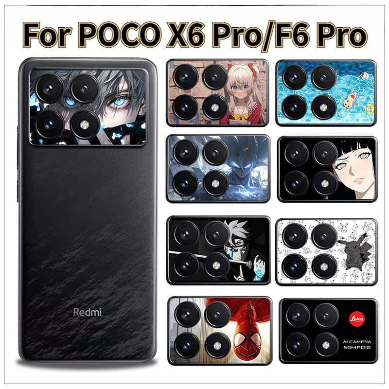 สําหรับ POCO X6 Pro POCO F6 Pro แฟชั่นเลนส์สติกเกอร์กล้องสติกเกอร์นุ่มฟิล์มสวมใส่ Anti-scratch การ์ตูนอะนิเมะสติกเกอร์ Redmi K70E K70 Pro