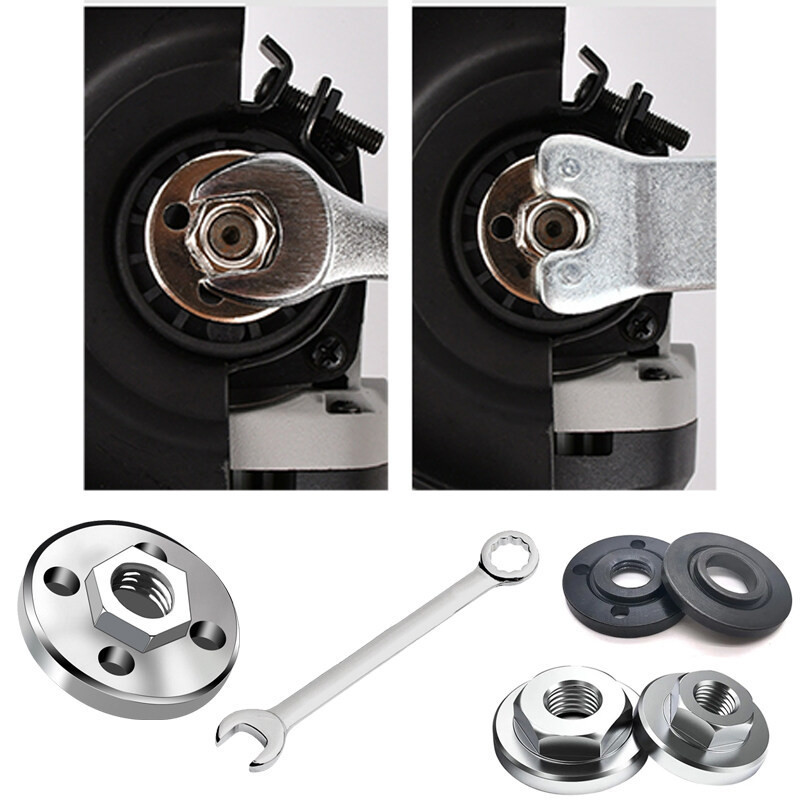 แหวนประกับน๊อตล๊อคใบเจียร์ น็อตล็อคเครื่องเจียร 4 นิ้ว อะแดปเตอร์เครื่องเจียร น็อตล็อคหินเจียรลูกหมู แหวนประกับใบเจียร