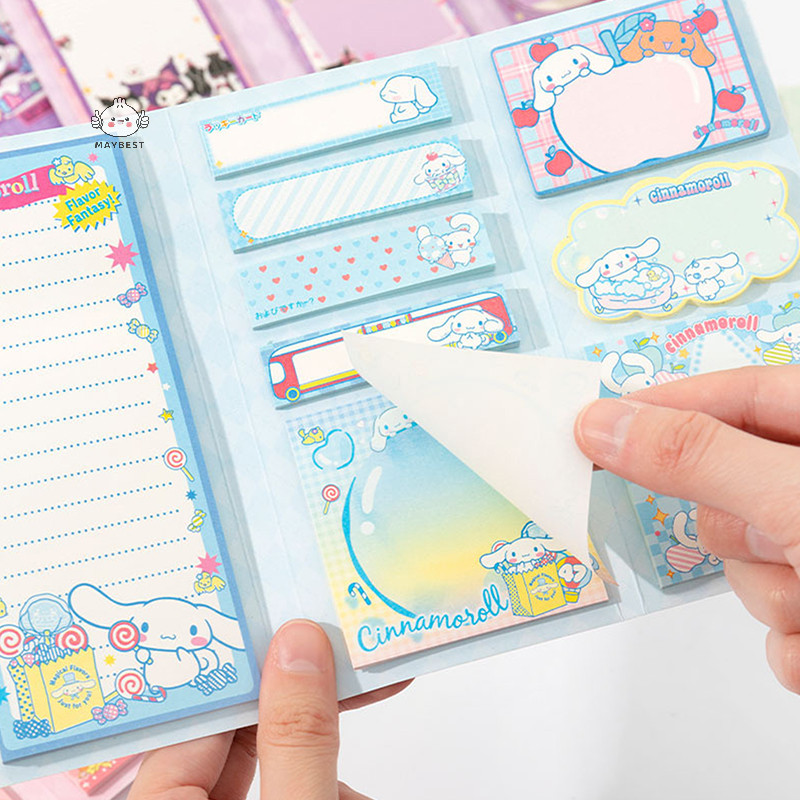 {maybest} Sanrio Index Sticker Kawaii Kuromi Notepad พับโน๊ตบุ๊คเครื่องเขียนนักเรียน Memo Pad อุปกรณ์สํานักงานเด็กน่ารักของขวัญ {TH}