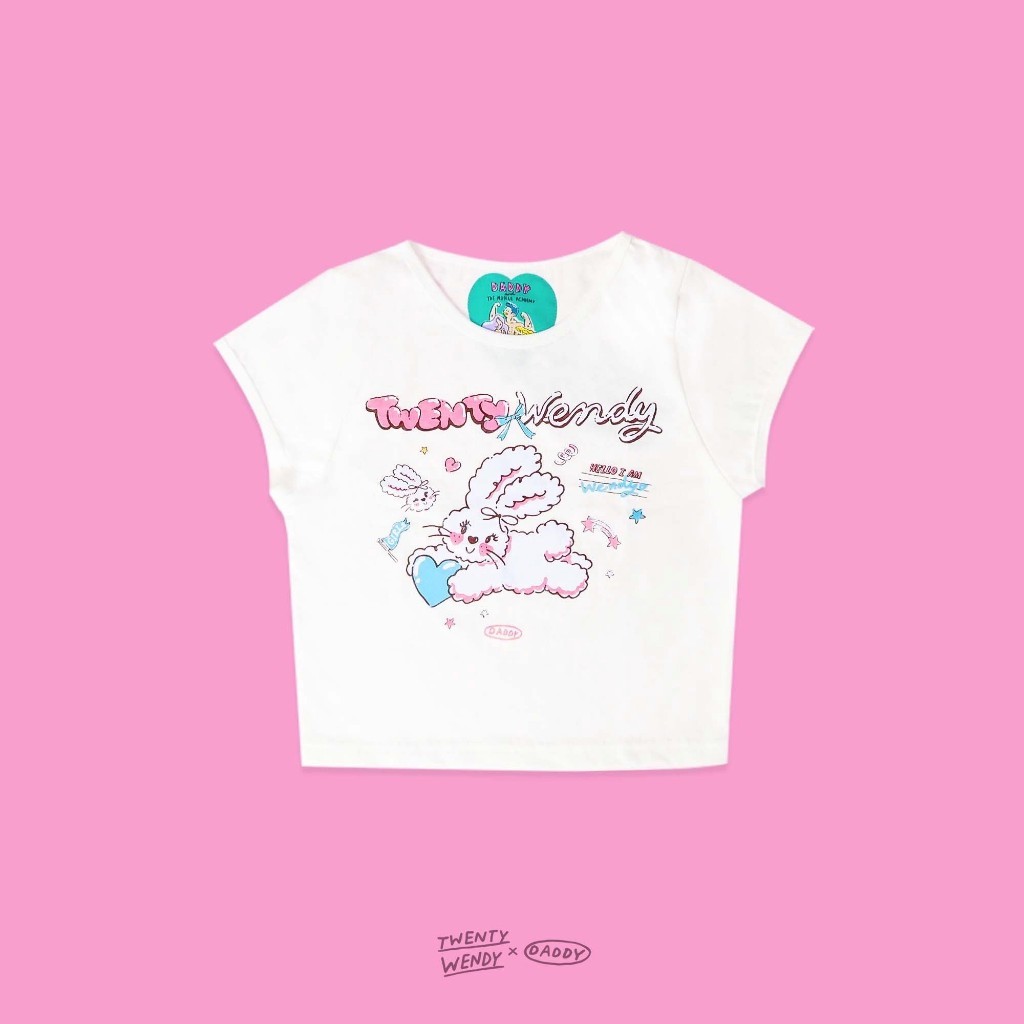 DADDY | Twenty Wendy x Daddy Baby Tee เสื้อ baby tee ลายน้องกระต่ายน้องไอวี่ สุดน่ารักCotton 100%  [