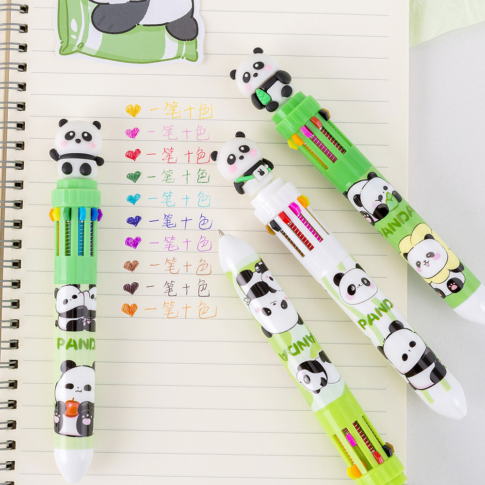 [WHOLESALE ATK] 10 COLORS OF CUTE 3D PANDA CHARACTER INK MECHANICAL PENS