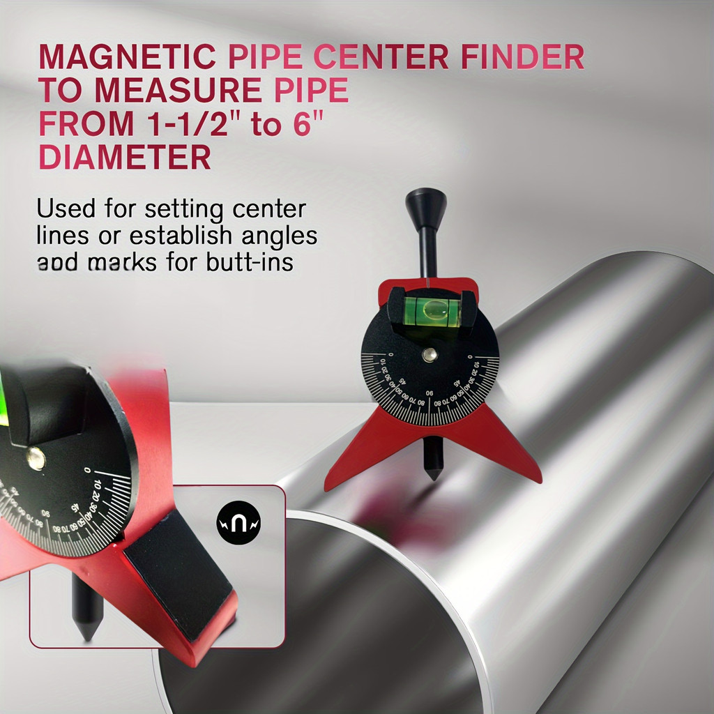 Pipefitter เครื่องมือ w/Magnetic Centering หัวท่อ Fitting เครื่องมือ w/ปรับ Dial Bubble เครื่องวัดมุมท่อ Center Finder