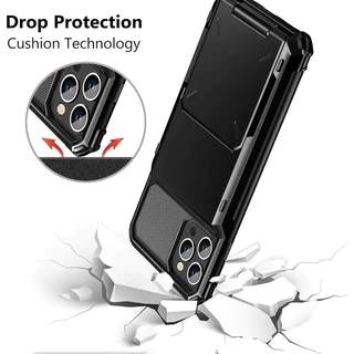 2 In 1 Flip Wallet Card Holder ID Slotเคสโทรศัพท์สําหรับiPhone 17 Pro Max16 15 14 13 12 11 Pro Max Plus Heavy Duty Drop Protection Hardปกหลัง