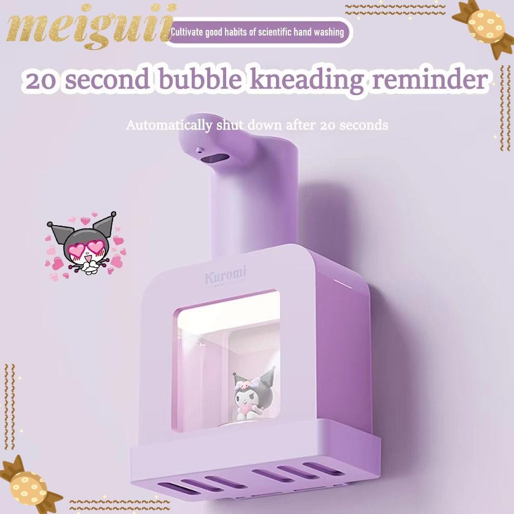 Meiguii เครื่องจ่ายสบู่ Sanrio เจลทําความสะอาดมือโฟม Kawaii Kuromi|การเหนี่ยวนําอัตโนมัติ ซินนามอนโรล 400มล สิ่งจําเป็นในชีวิตประจําวันอัจฉริยะ