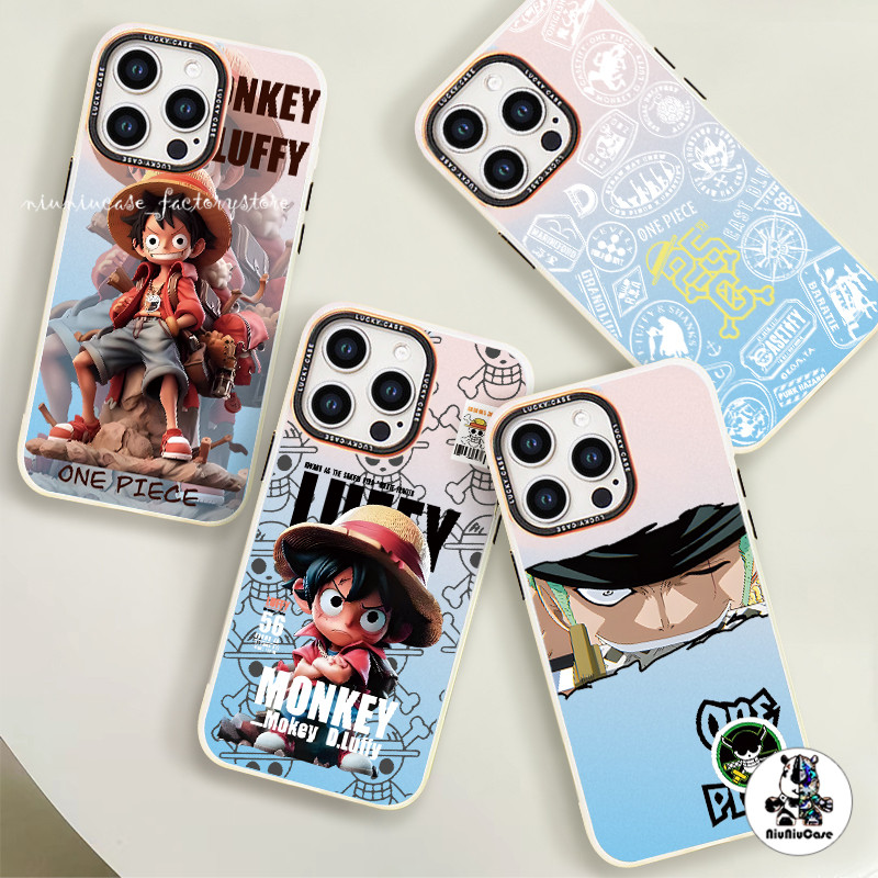 เคสเลเซอร์สีรุ้ง For เคสไอโฟน11 16 One Piece Laser เคส For iPhone 11 12 13 Pro 15 14 Plus X XR XS Max 7 8 SE Soft Case