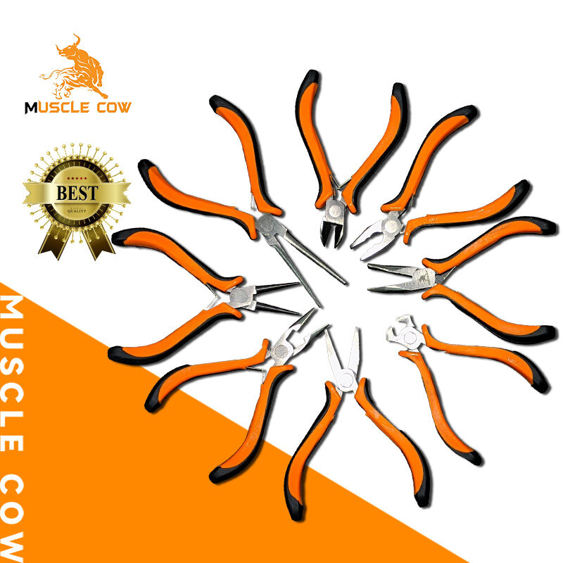 MUSCLE COW คีมมินิ ขนาด 4.5 นิ้ว (115 มม) ปากแหลม ปากจิ้งจก ปากเฉียง ปากแบน ปากนกแก้ว ปากกลม