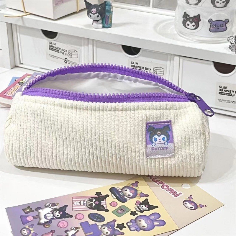 น่ารัก Sanrio น่ารัก Kuromi My Melody Cinnamoroll ดินสอขนาดใหญ่ความจุนักเรียนดินสอมัลติฟังก์ชั่กระเป๋าเครื่องสําอางกระเป๋าเก็บ