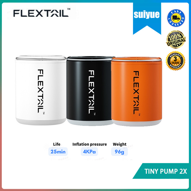 Flextailgear TINY PUMP 2X กลางแจ้งแบบพกพาไฟฟ้าสูญญากาศ Inflatable Exhaust Lighting Three-In-One Camping เตียงแหวนว่ายน้ํา