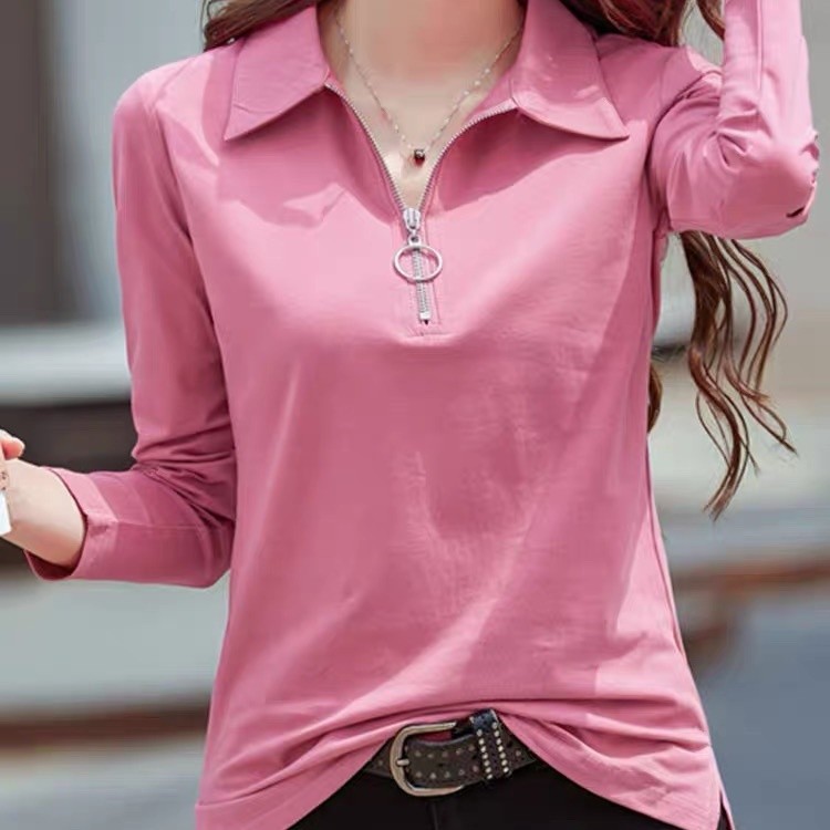 เสื้อยืดแขนยาวปกสไตล์ใหม่เสื้อผ้าทุกการแข่งขันสวมใส่ด้านนอกเสื้อโปโลซิป จุดต่ําสุด สูงสุด