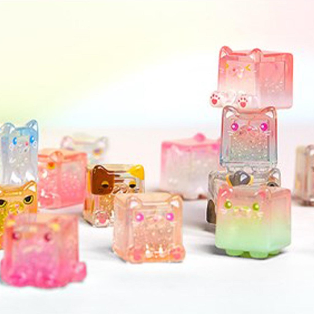 Square Cat Stacking Cats Ice cube Cats V2 กล่องตาบอดน่ารักโต๊ะเครื่องประดับ voijeth