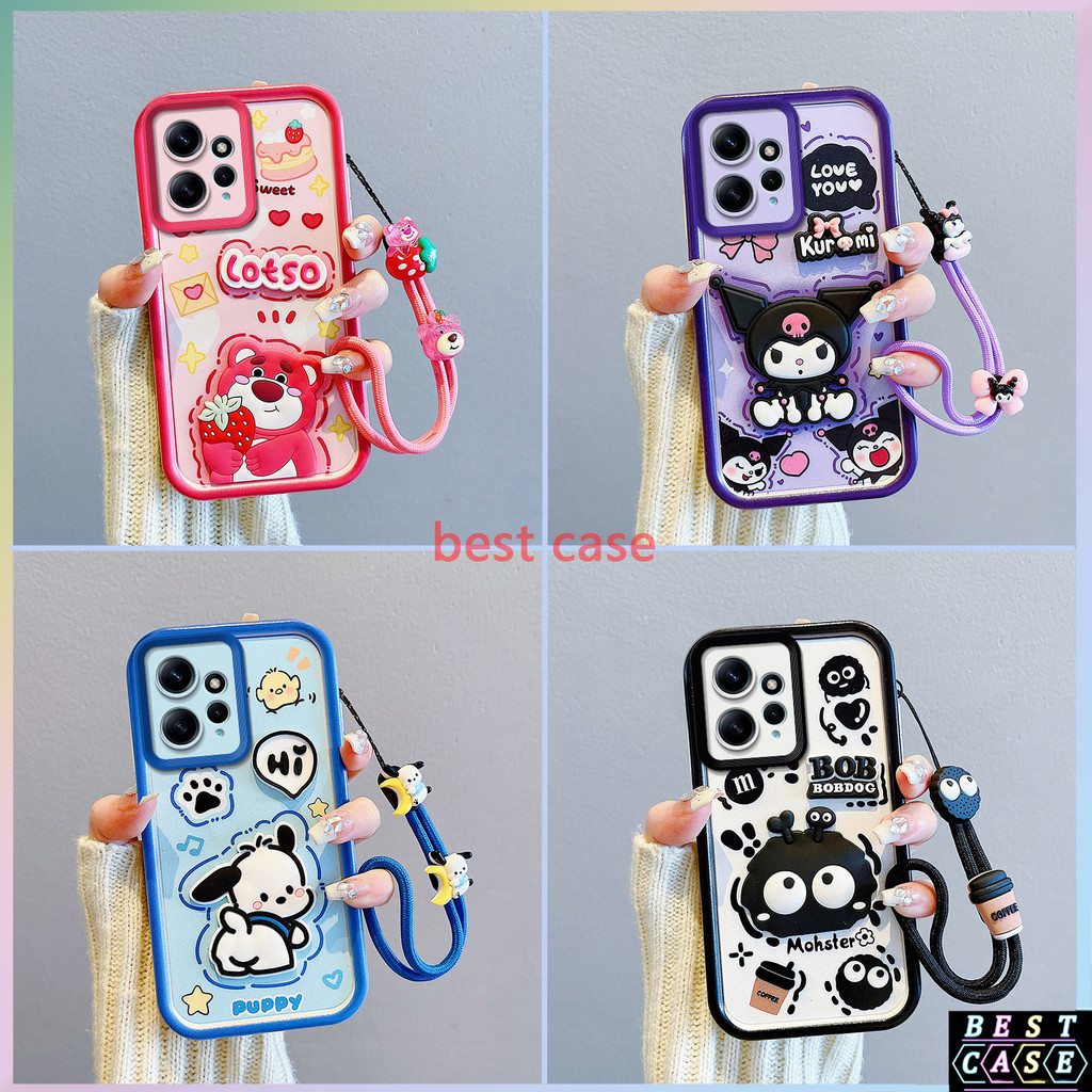 เคส redmi Note 12 4G เคส สตรอเบอร์รี่หมีKuromiการ์ตูนสามมิติรูปตุ๊กตาน่ารักนุ่มเคสโทรศัพท์BB-TYGZ