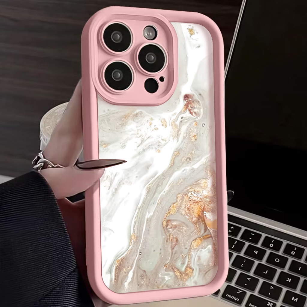 สําหรับiphone 11 12 13 14 15 16 Pro Max XR X XS Max 7 8 Plus 16 15 14 Plus SE 2020 12 13 Miniเคสโทรศัพท์ภาพวาดสีน้ํามันGold Marble Cover