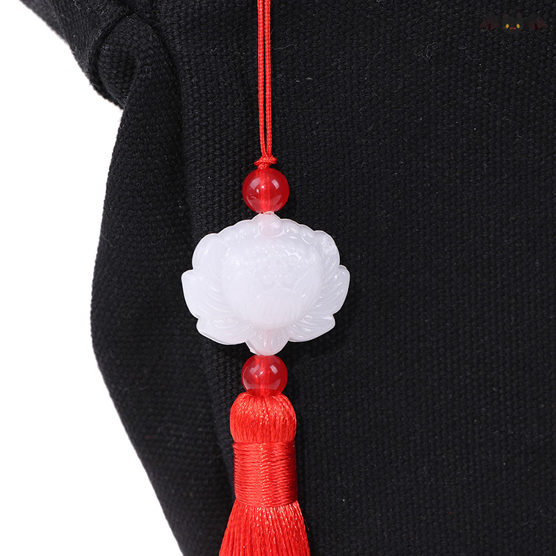 [PE] Chinese Retro White Jade Lotus sel Fringe DIY Alloy Craft sel Accessories TH