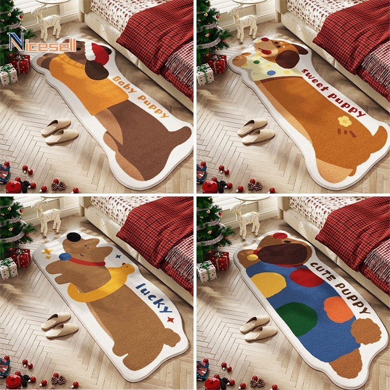 Fun Puppy Plush Rug น่ารักแถบยาว Santa หมวกพรมปูพื้นกันลื่น Home Décor พรม