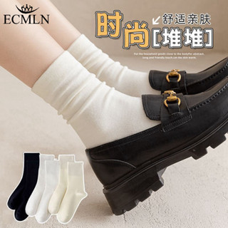 อีซีเอ็มเอ็น สาวหวานสีชมพูสไตล์ถุงเท้าผ้าฝ้ายสีทึบกองนักเรีย…