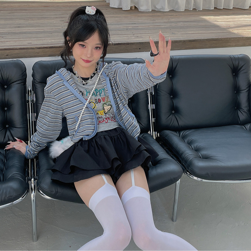 ถุงเท้ายาวเหนือเข่า Y2K สำหรับผู้หญิง ถุงเท้ายาวถึงต้นขาช่วงฤดูร้อน - รูปที่ 6