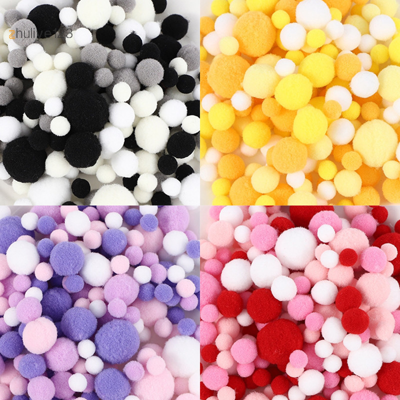 <zhuliye123>130ชิ้นMacaronที่มีสีสันGradient Furลูก1ถึง3ซม.poponesdiyหัตถกรรมตกแต่งงานแต่งงานของเล่นหมวกผ้าพันคออุปกรณ์ตกแต่งnice