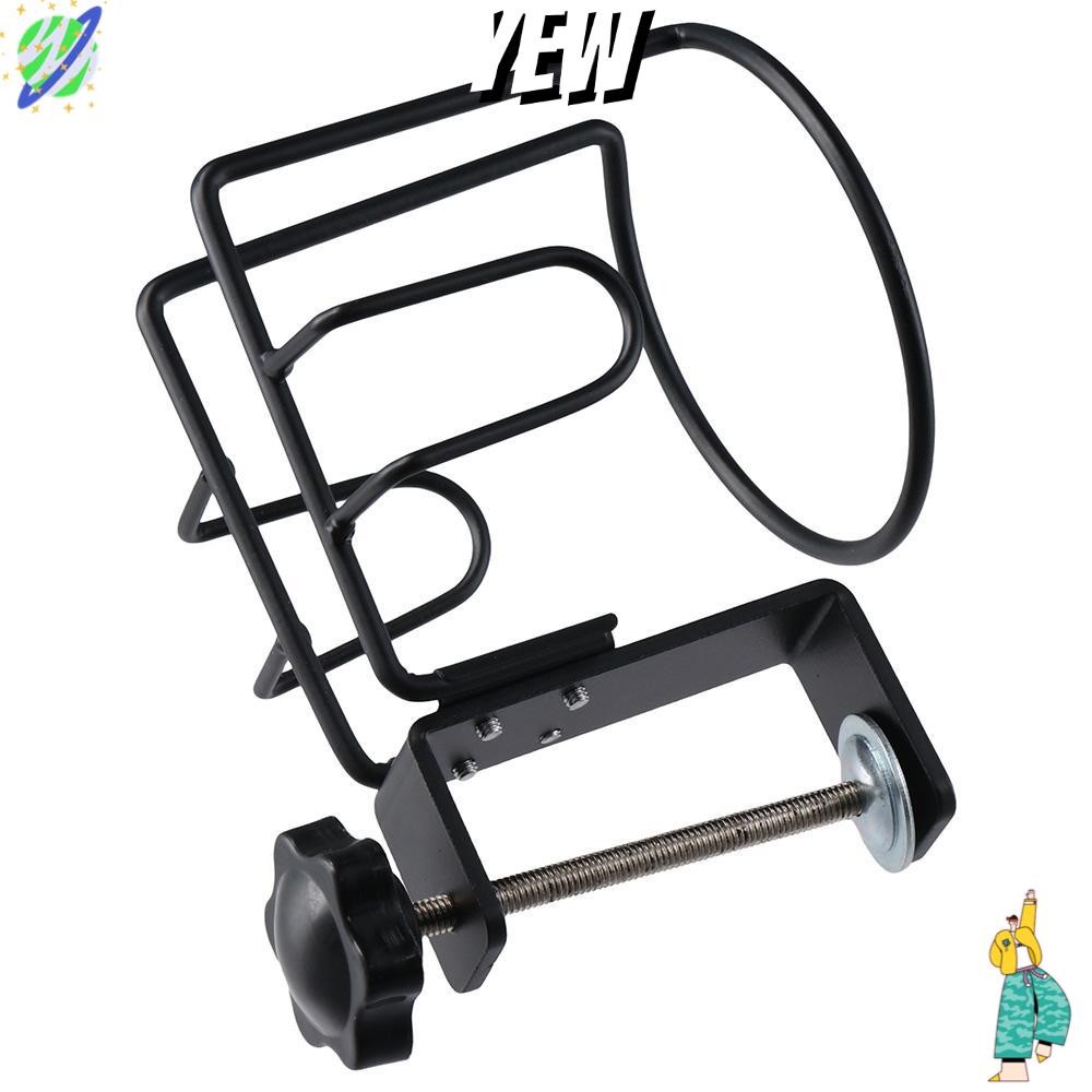 Yew ที่วางแก้ว, ที่วางเครื่องดื่มขนาด 3.58 นิ้ว, โต๊ะจานรองถ้วยแบบหนีบสีดําคุณภาพสูง