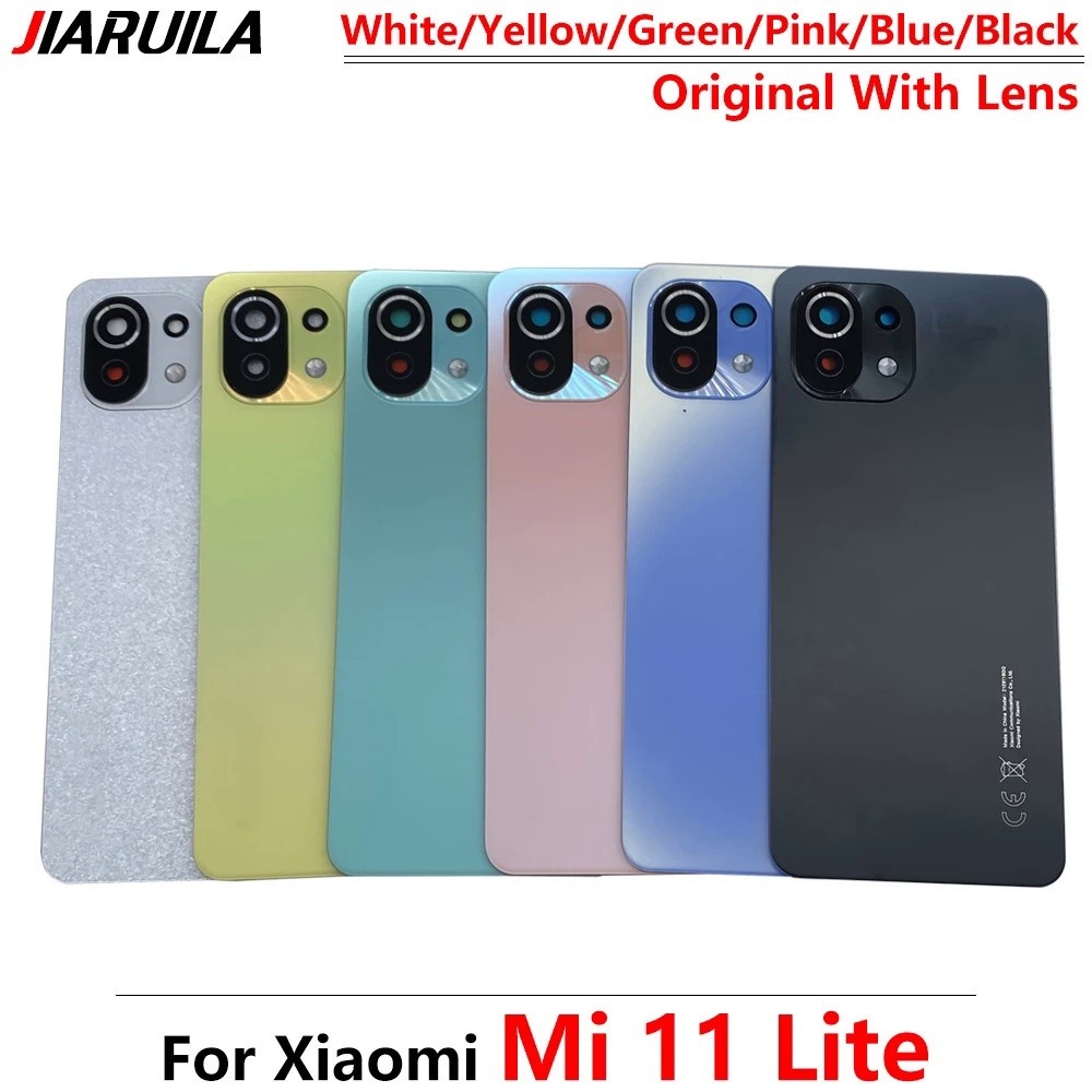 100% Original กระจกด้านหลังสําหรับ Xiaomi Mi 11 Lite 5G m2101k9ag m2101k9g แบตเตอรี่ประตูแบตเตอรี่ฝา