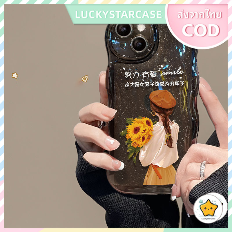 เคส สำหรับ iPhone11 13 12 14 15ProMax XS XR XSMAX ขายผลิตภัณฑ์ใหม่ 7 8 14 15 Plus กรณีโทรศัพท์มือถือลายดอกทานตะวัน