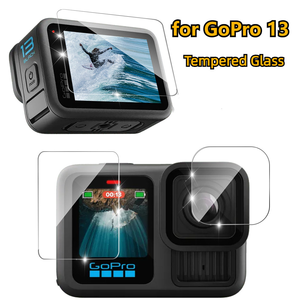 ตัวป้องกันหน้าจอสําหรับ GoPro Hero 13 Black Clear Ultra-HD กระจกนิรภัยหน้าจอ + เลนส์ฟิล์มป้องกันรอยขีดข่วนอุปกรณ์เสริม