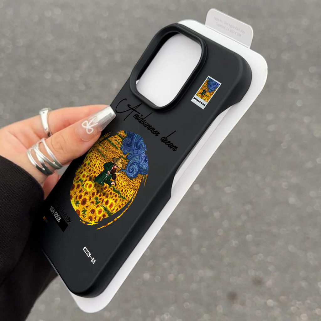 ภาพวาดสีน้ำมันศิลปะ เคสสําหรับ iphone 16 15 Pro Max 11 14 XR 13 12 Pro Max X Xs Max 13 12 11 ครึ่งแพ็คคลาสสิกMatte Softเคสโทรศัพท์