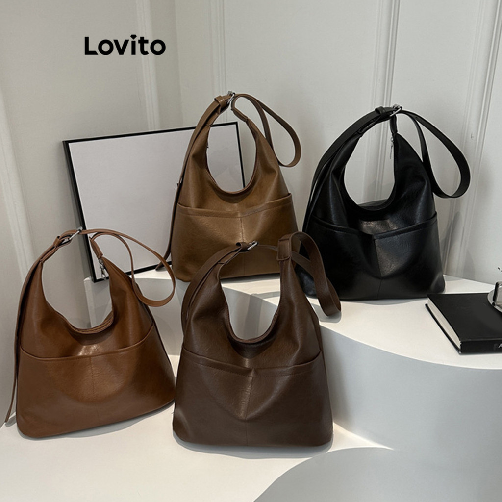 Lovito กระเป๋าสะพายใบเล็กความจุขนาดใหญ่สำหรับผู้หญิง LFA46426