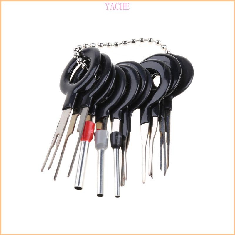 Yache 11 ชิ้นชุดเครื่องมือถอดเทอร์มินัลรถยนต์ขั้วต่อสายไฟ Pin Release Extractor Puller