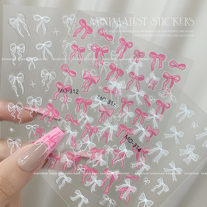 MOSR สติ๊กเกอร์ติดเล็บ ลายโบว์ ( รหัส MO312-314 ) รูปที่ 6