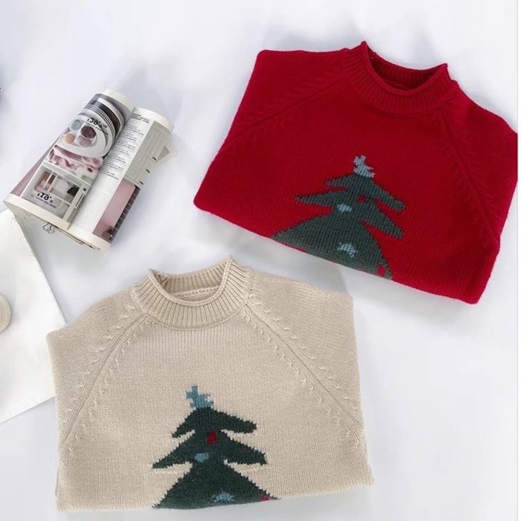 เสื้อผ้าเด็กเกาหลี เสื้อสเวตเตอร์เด็กชายสีแดง คริสต์มาส ปีใหม่ เสื้อสเวตเตอร์เด็กฤดูใบไม้ร่วงและฤดูหนาวแบบเข้ารูป - รูปที่ 3