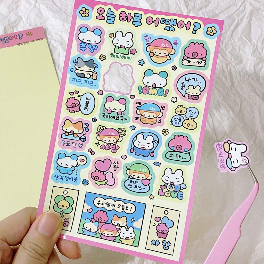 คู่มือ Goo Card สติกเกอร์เกลือ Collage กระต่ายน่ารัก Goo Book วัสดุ diy เคสโทรศัพท์ตกแต่งสาวสติกเกอร์