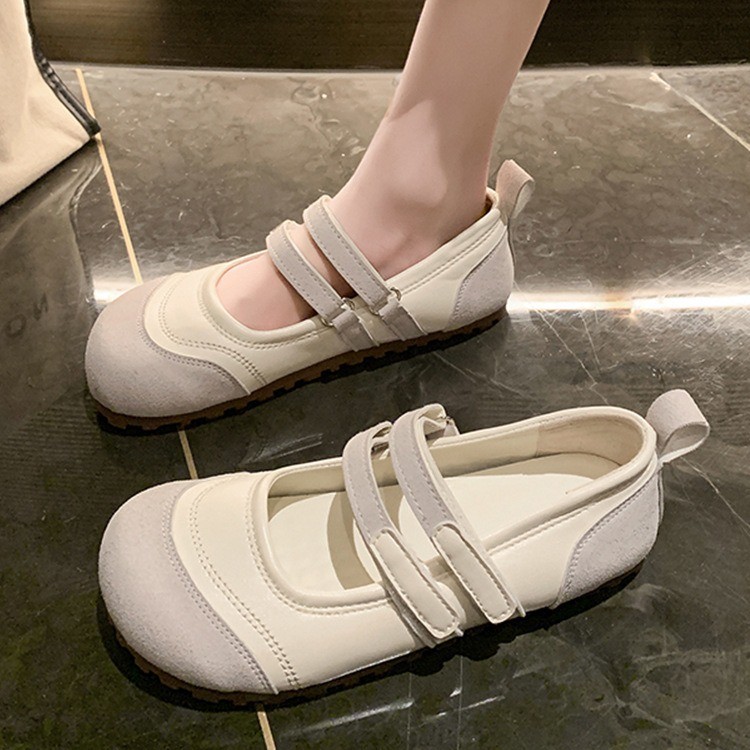 Vintage Mary Jane Shoes Women's Doug Shoes French Ballet Slipper Ugly and Cute Boken Loafers Grandma Pregnant Women Soft Flat Bottom Pumps