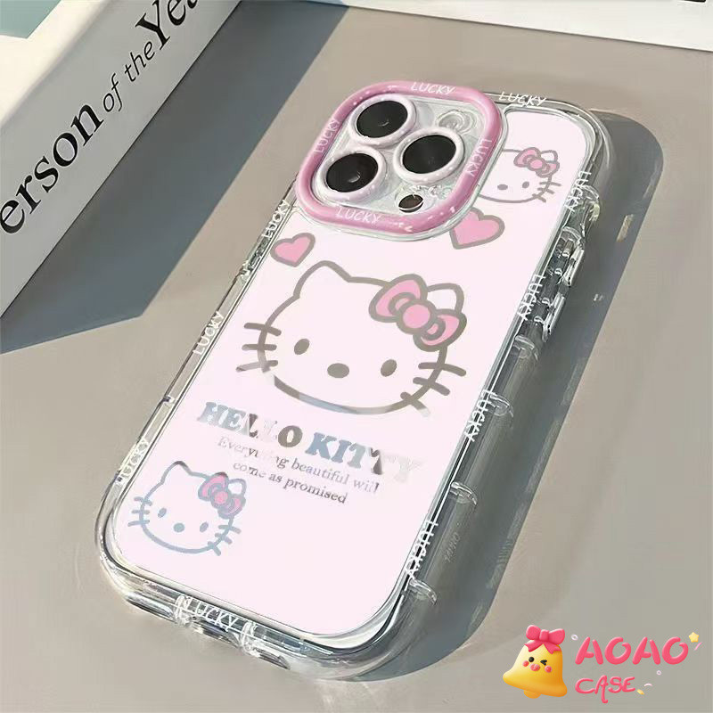 การ์ตูนน่ารัก Hello Kitty นุ่มนิ่ม เคสiPhone 13 11 15 14 12 Pro Max 7Plus XR X XS Max 15 14 8 Plus SE 2020