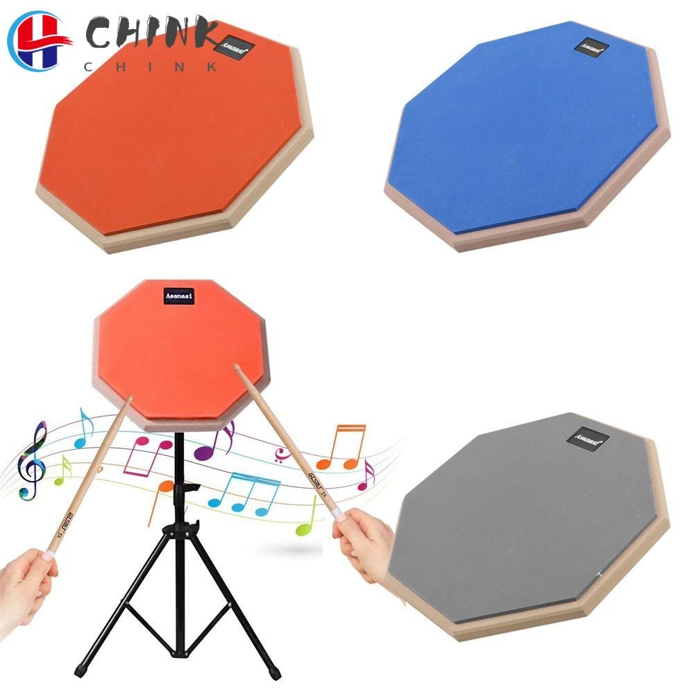 Chink แผ่นรองฝึกซ้อมกลองสแนร์,สองด้าน 8 นิ้วฝึกดรัมแผ่น,เริ่มต้นคนรักเพลงกลอง Pad เงียบมืออาชีพบ่วงยืนอุปกรณ์เครื่องดนตรี