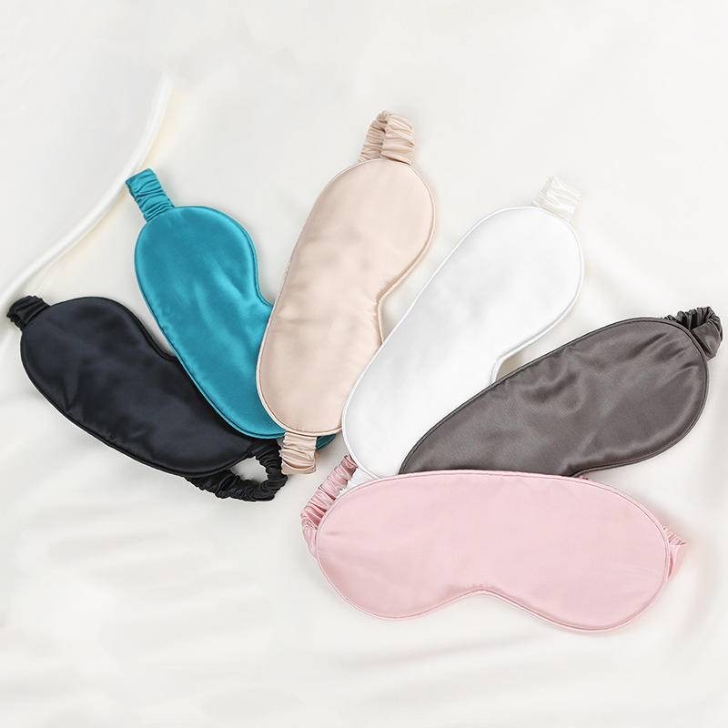 100% Mulberry Silk eye patch 22 Momme Slip Fabric Pure Silk Travel Eyemask Sleep eye mask Uni-sex 12 สี Silk Fillings