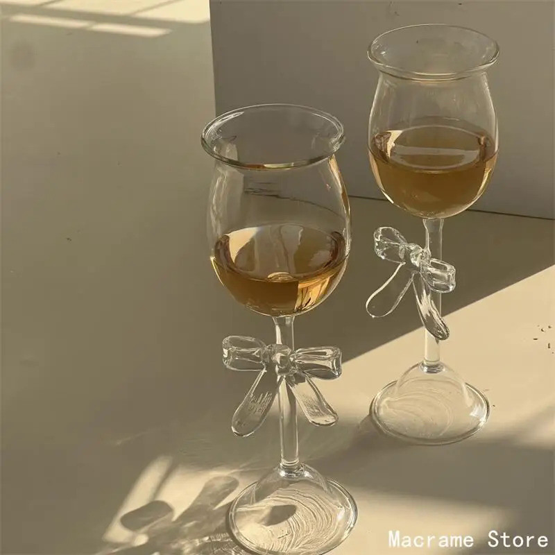 Colorful Gem Goblet Wine Glass Champagne Coupe Sparkling Resistant Glass Cup Cocktail  Dessert Drink