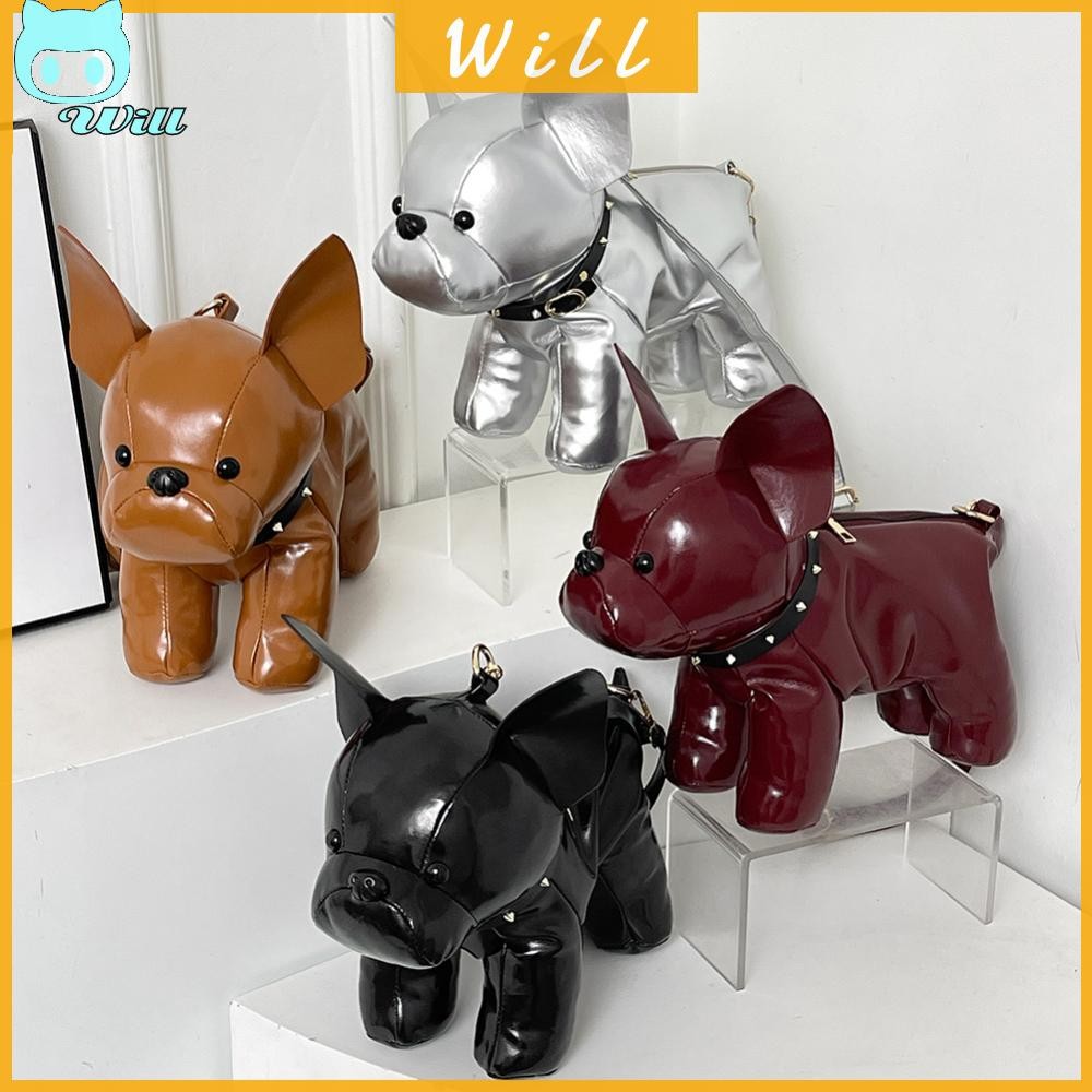 ไหล่สําหรับผู้ชายผู้หญิง Bulldog Shape Crossbody หนัง PU สําหรับกระเป๋าเดินทาง