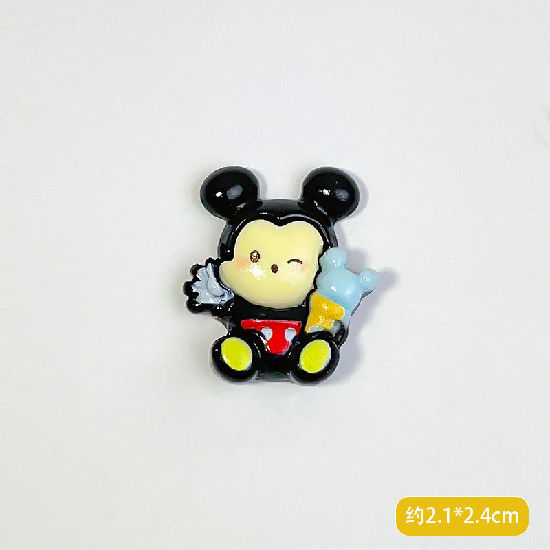 การ์ตูนมิกกี้เมาส์เรซินอุปกรณ์ครีมกาว DIY เครื่องประดับขนาดเล็กเคสโทรศัพท์มือถือแฮนด์เมดแม่เหล็กติดตู้เย็นวัสดุขายส่ง