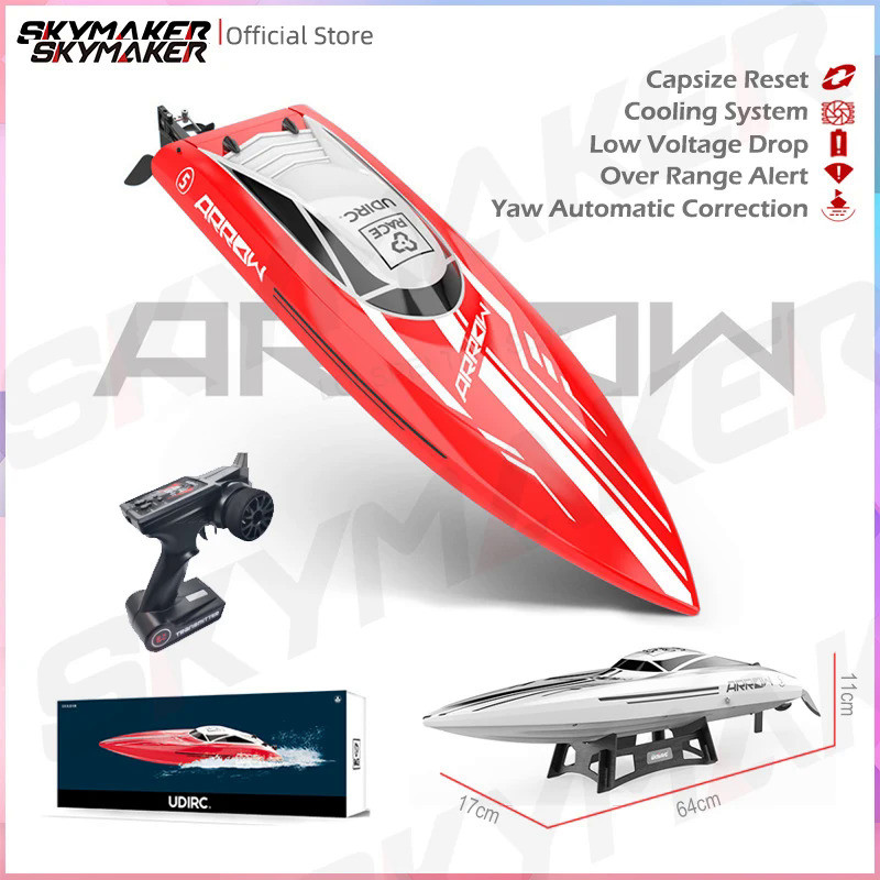 RC Boat High Speed 50km/h UDiRC UDI005 Waterproof 2.4GHz Radio Control Boat Brushless RC Speedboat P